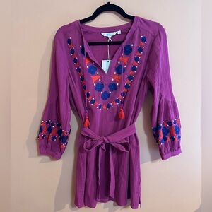 NWT Boden Pink Embroidered Dress Sz 8